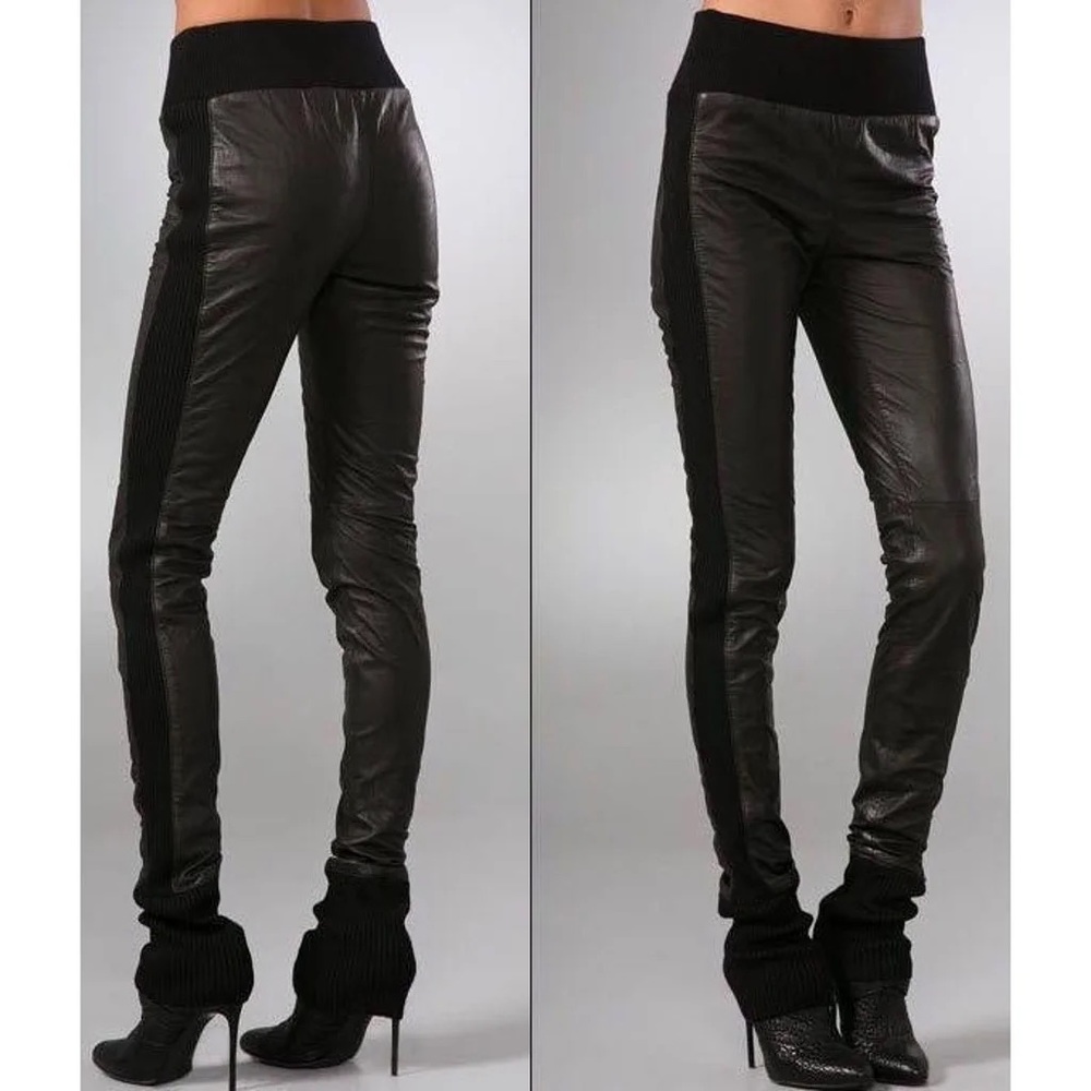 DVF leather leggings
